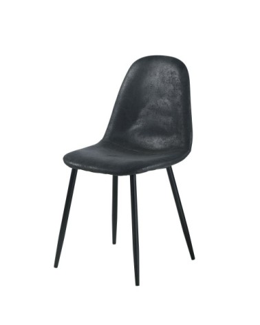 Chaise style scandinave en suédine noire