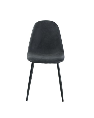 Chaise style scandinave en suédine noire