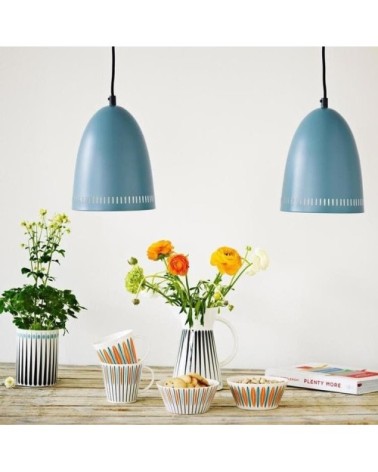 Lampe suspension bleu fumée mat