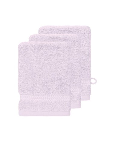 Lot de 3 gants de toilette 550gr/m²  parme 16x22 cm