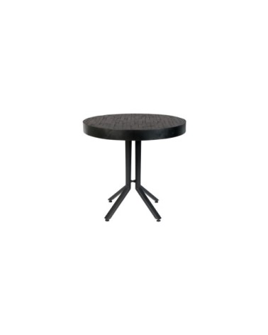 Table de bistrot ronde en bois et métal D75cm noir