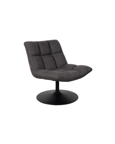 Fauteuil tissu pivotant lounge gris anthracite