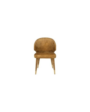 Fauteuil design en tissu ocre