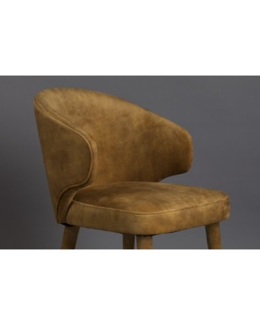 Fauteuil design en tissu ocre