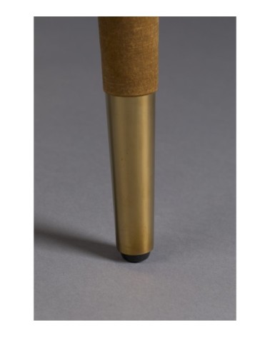 Fauteuil design en tissu ocre