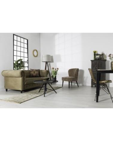 Table basse métal ronde industrielle gris