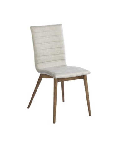 Chaise en tissu avec pieds en bois noyer