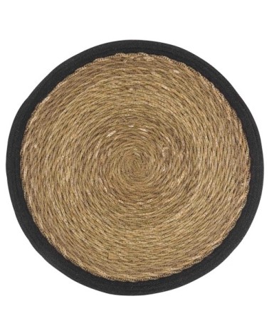 Set de table rond en jute noir