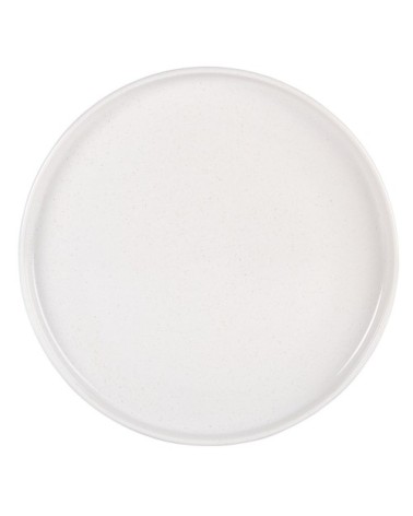 Assiette plate en grès blanc