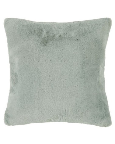 Coussin imitation fourrure bleu céladon 180x150