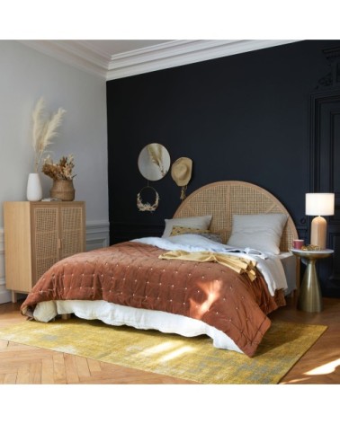 Bout de canapé en aluminium doré et blanc