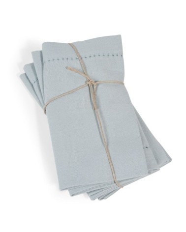 Serviettes en coton bio bleu (x4)