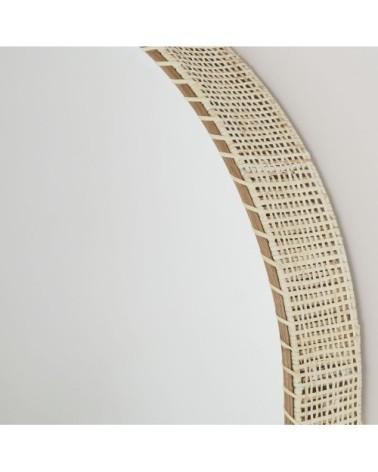 Miroir arche en rabane beige 81x121