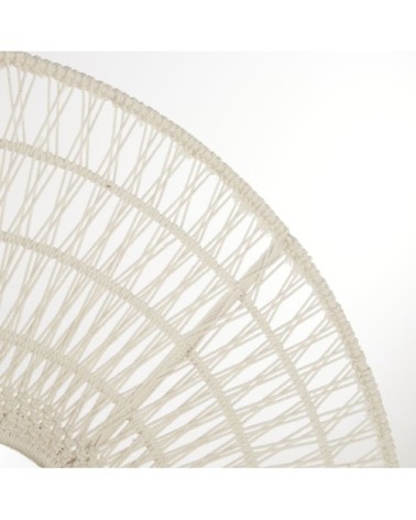 Miroir rond en corde beige D110