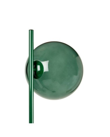 Lampadaire en métal et verre teinté vert H160