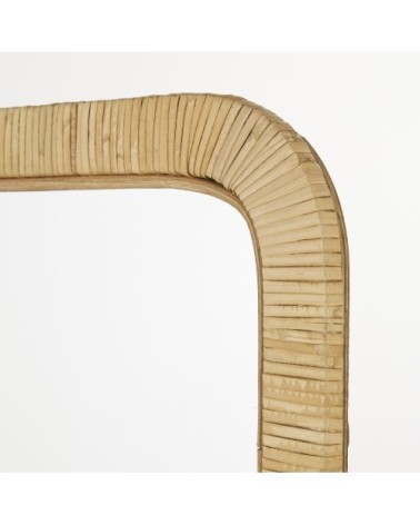 Miroir en rotin beige et marron 55x120