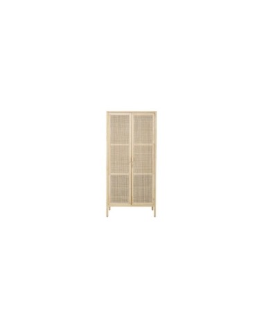 Armoire en bois et cannage bois clair