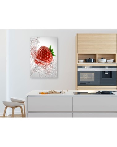 Tableau fraise et goutte d'eau 50x80cm