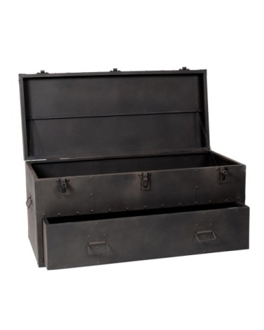 Malle en métal anthracite L 89 cm NAMASUBA