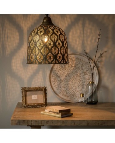 Suspension en métal doré à motifs