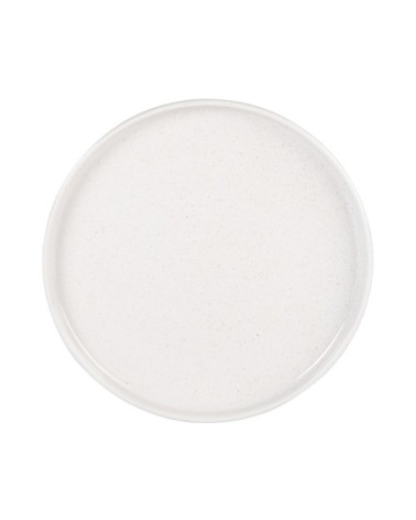 Assiette à dessert en grès blanc