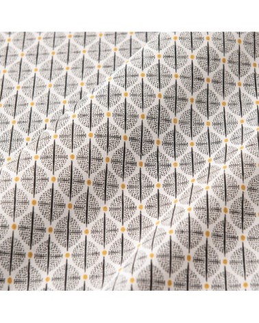 Nappe enduite en coton motifs graphiques 150x250