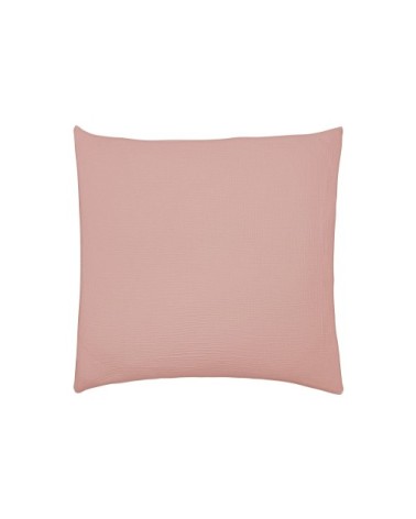 Taie d'oreiller unie en coton rose 65x65