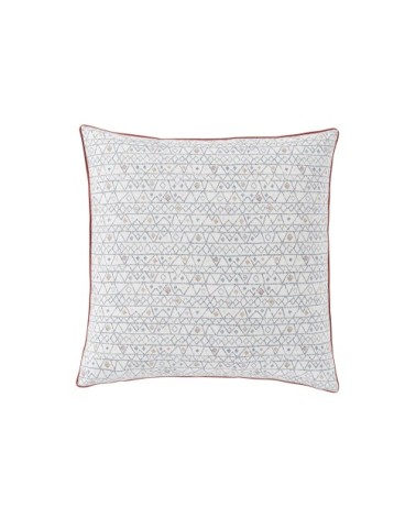 Taie d'oreiller imprimée en coton blanc 65x65