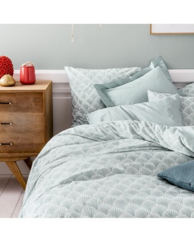 Taie d'oreiller en coton vert d'Eau 65x65