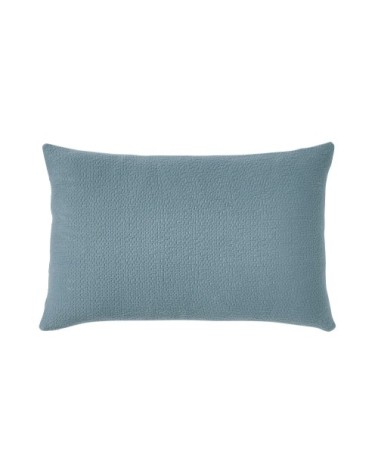 Housse de coussin texturée en jacquard de coton bleu 40x60