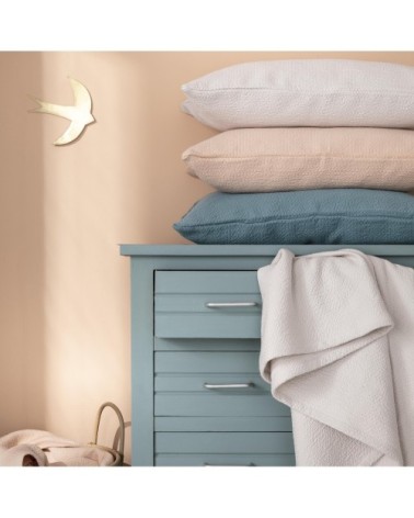 Housse de coussin texturée en jacquard de coton greige 40x60