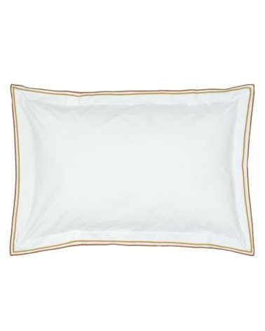 Taie d'oreiller bicolore unie en coton 50x75