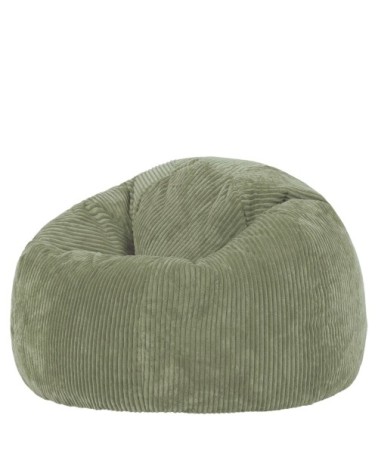 Pouf velours côtelé vert sauge