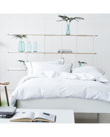 Taie d'oreiller unie en coton graphite 64x64