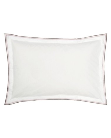 Taie d'oreiller bicolore unie en coton 50x75