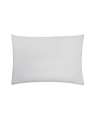 Taie d'oreiller rectangle brume en coton gris 50x75