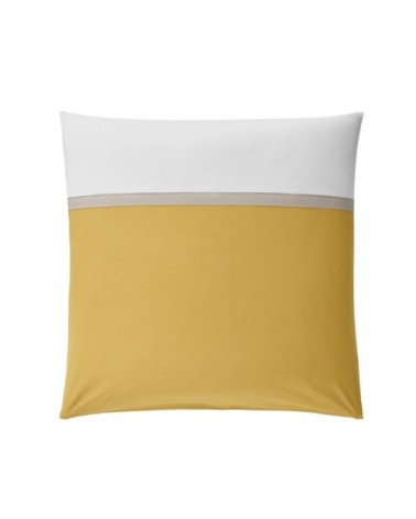 Taie d'oreiller carrée bicolore en coton 65x65