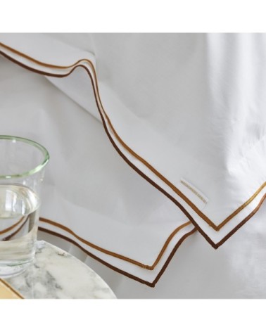 Taie d'oreiller bicolore unie en coton 64x64