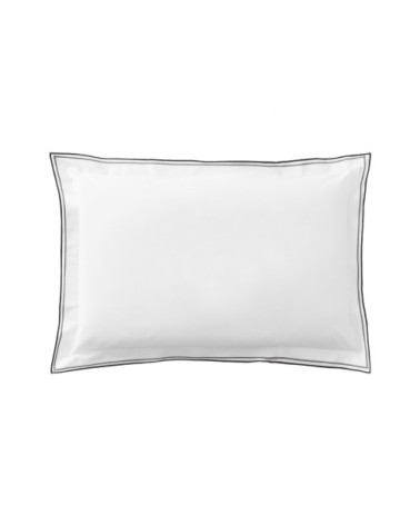 Taie d'oreiller unie en coton graphite 50x75