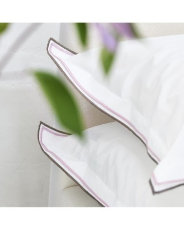 Taie d'oreiller bicolore unie en coton 64x64