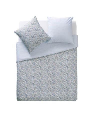 Taie d'oreiller imprimée en coton bleu 50x75