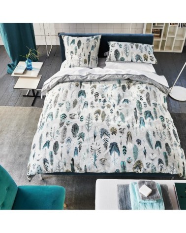 Taie d'oreiller imprimée en coton gris 64x64