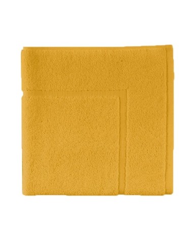Tapis de bain uni en coton Jaune Safran 60x100