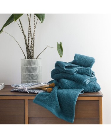 Tapis de bain uni en coton Vert Émeraude 60x60