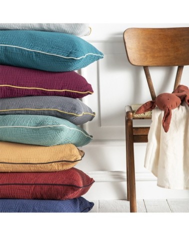 Housse de coussin en coton aubergine 40x60