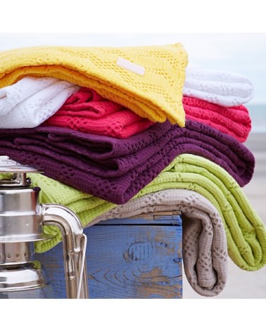 Couvre-lit en coton lavé Jaune Miel 240x260