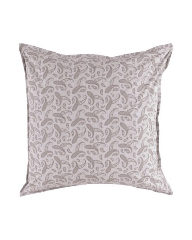 Taie d'oreiller imprimée en percale de coton gris 65x65
