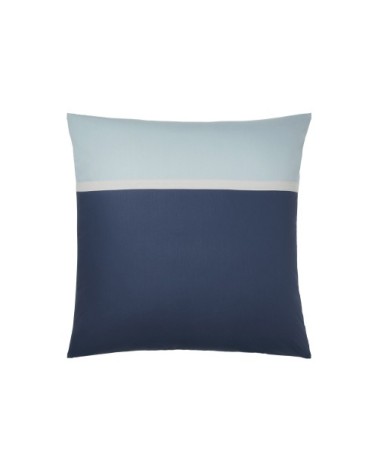 Taie d'oreiller bicolore en coton bleu 65x65