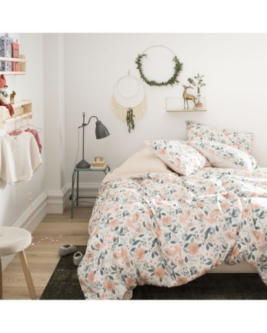 Taie d'oreiller en coton rose 65x65