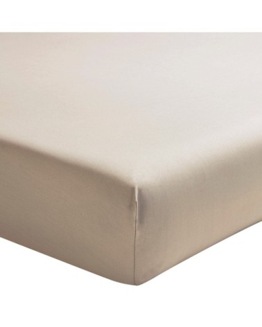 Drap housse uni en percale de coton lin 140x190